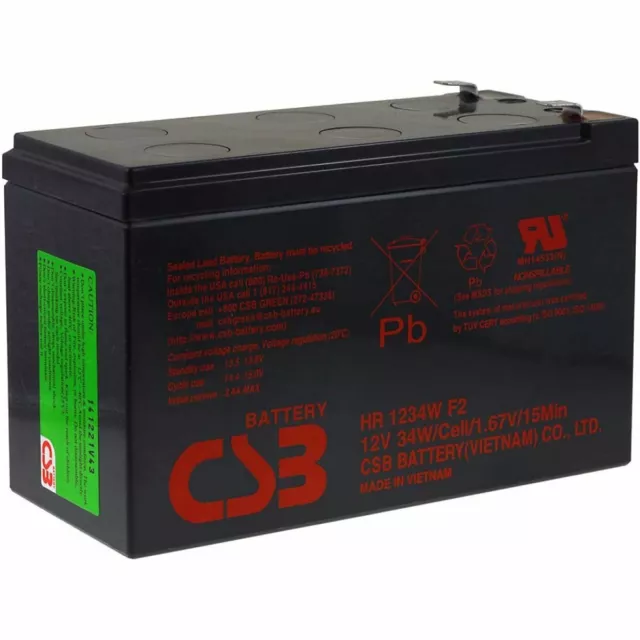 CSB Hochstrom Bleiakku HR1234WF2 ersetzt APC RBC 17 12V 9Ah 12V 9Ah Lead-Acid Sc