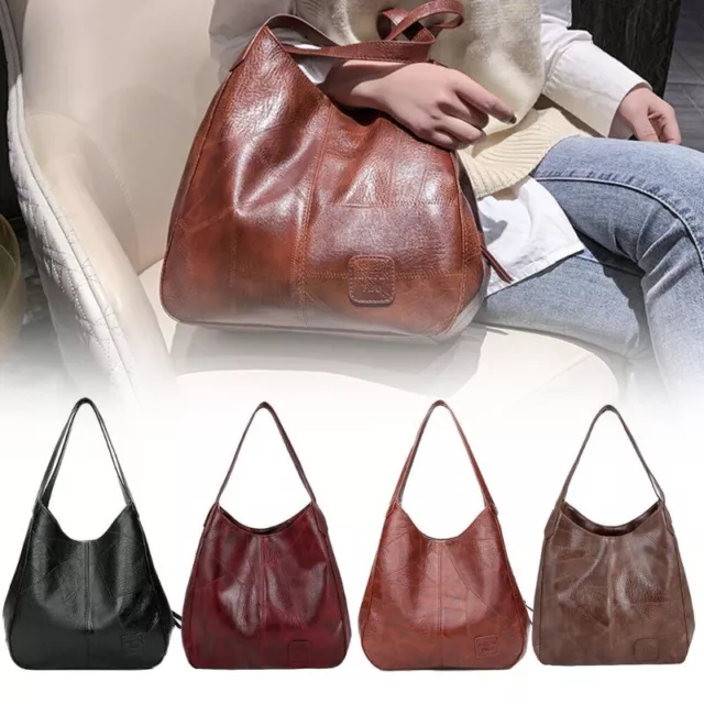 Women Designer Leather Shoulder Bag Large Capacity Ladies Handbag Hobo Tote UK 2