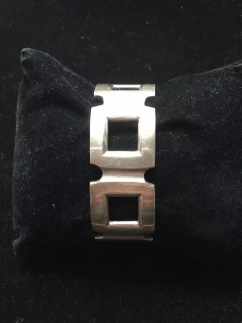 Vintage Brutalist Sterling Modernist Open Cuff Bracelet