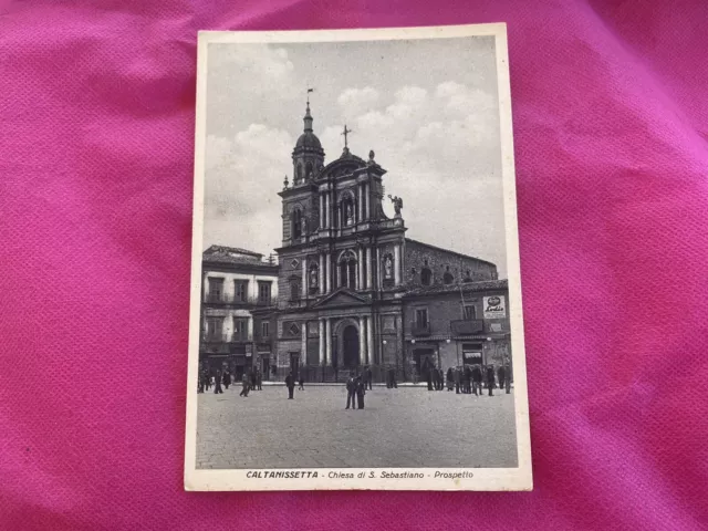 Cartolina Caltanissetta Chiesa Di S. Sebastiano Prospetto Non Viaggiata 88