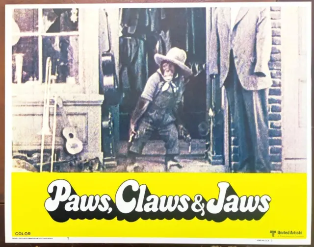 Monkey with hat IT'S SHOWTIME aka PAWS CLAWS & JAWS original Lobby Card 292