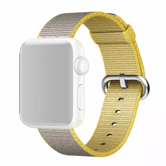 Original Apple Uhrenarmband 42 mm 44 mm 45 mm gelb hellgrau gewebt Nylon MNKJ2ZM/A