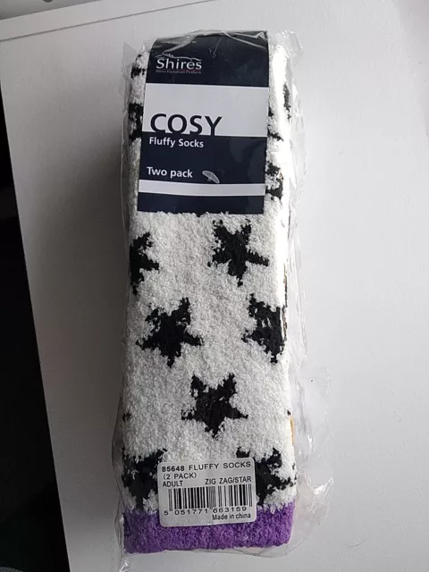 Shires Equestrian Fluffy Horse Riding Socks Adults (Zig Zag/star) Size 3.5 - 8