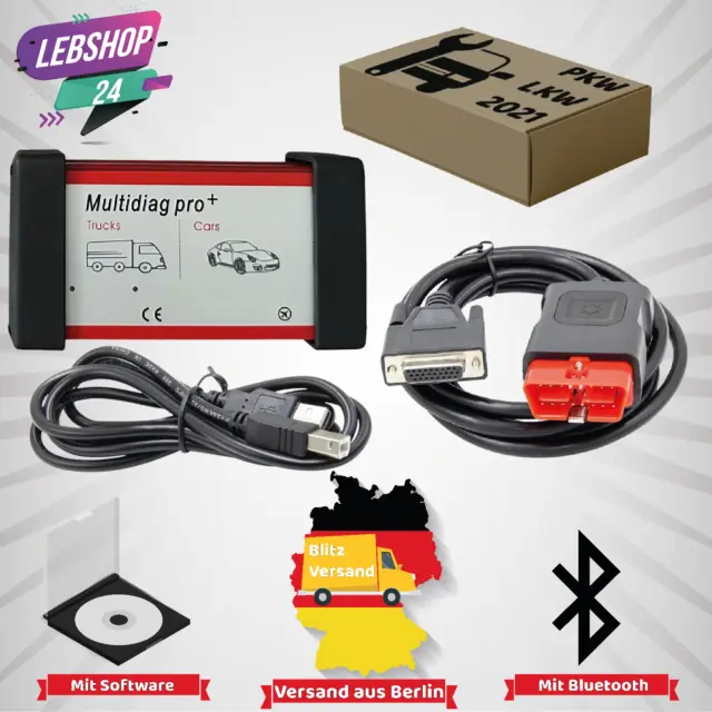 KFZ Profi Diagnosegerät NEU mit Bluetooth Scanner OBD1 OBD2 Blitzversand! Top!