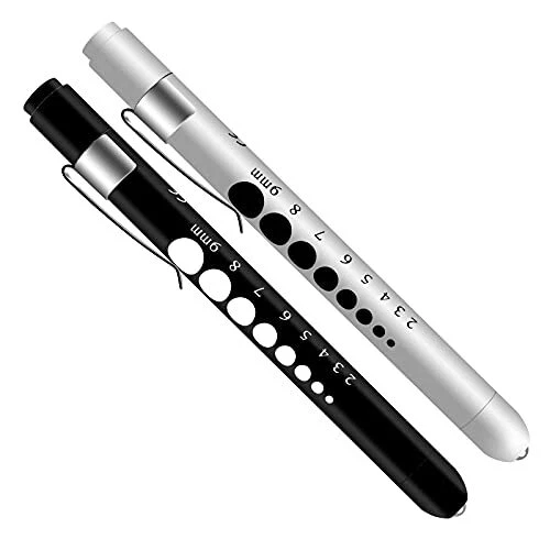 ALMOCN 2 Pack Pen LightNurse Medical Reusable LED Penlight White Light with P...