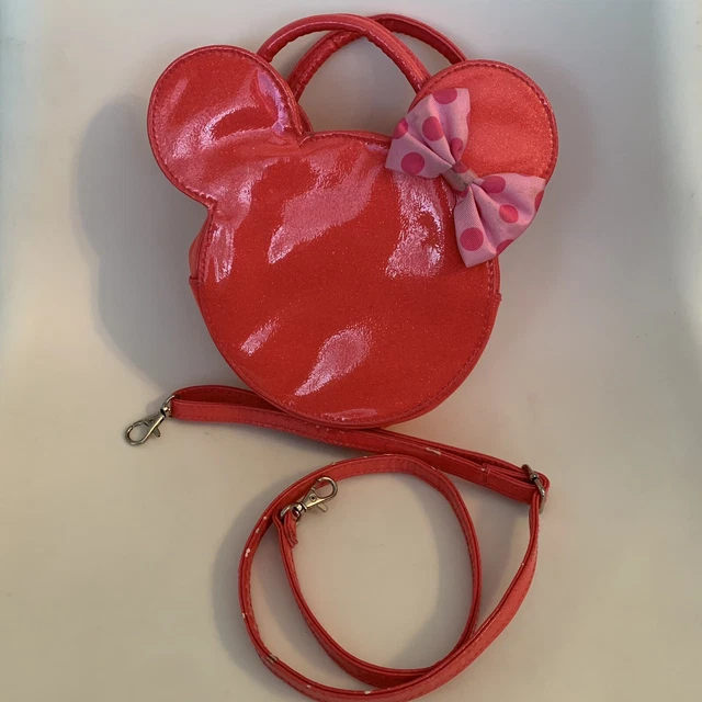 Disney Store Minnie Mouse Pink Glittery Crossbody Purse Bag Handbag