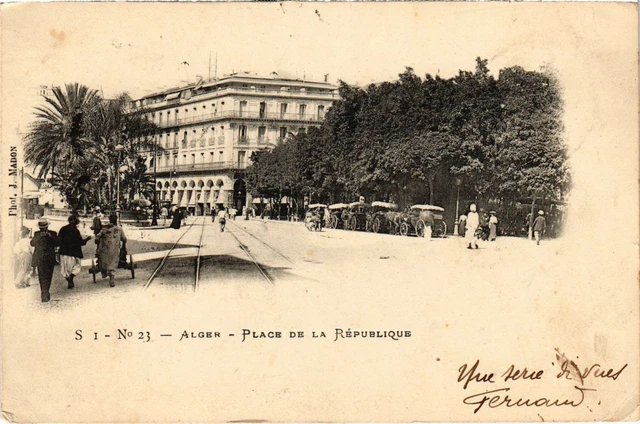 CPA Carte Postale Ancienne - Mostaganem Place De La République - ALGÉRIE (1388527)