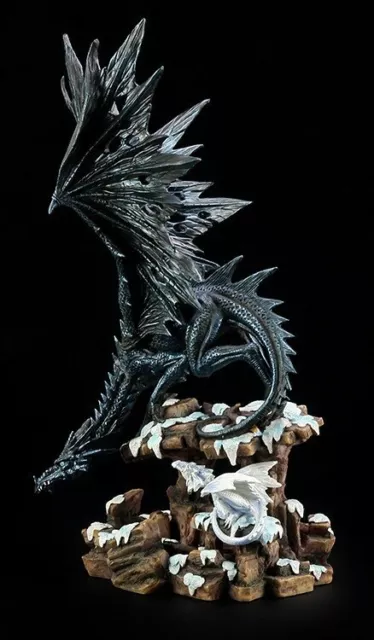 Drachen Figur - Dragons Wisdom - Schnee - Statue Fantasy Dragon Deko 2