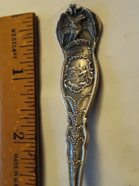 ANTIQUE SOUVENIR CALIFORNIA SPOON PAT applied for WM ROGERS SILVERPLATE