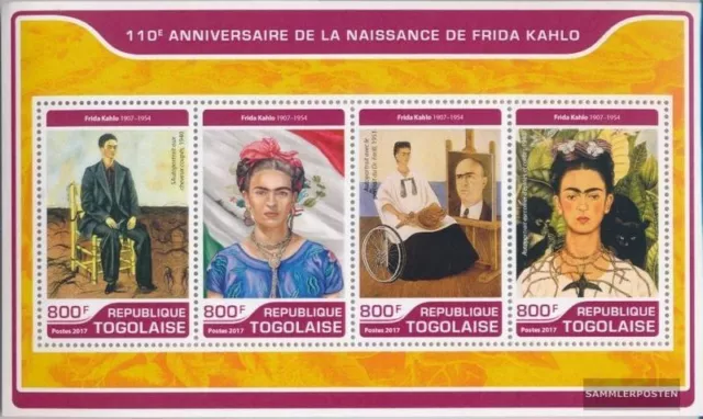 Togo 8114-8117 Kleinbogen (kompl. Ausgabe) postfrisch 2017 Frida Kahlo
