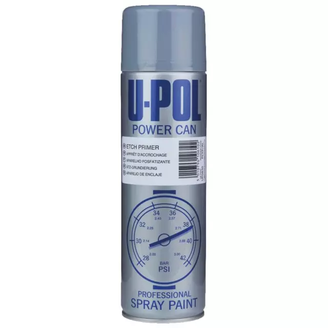 U-Pol Etch Primer Grey Spray Aerosol Power Can Anti-Corrosive 500ml