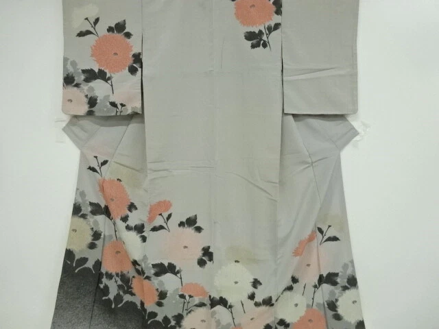 82655# Japanese Kimono / Antique Kimono / Woven Kiku