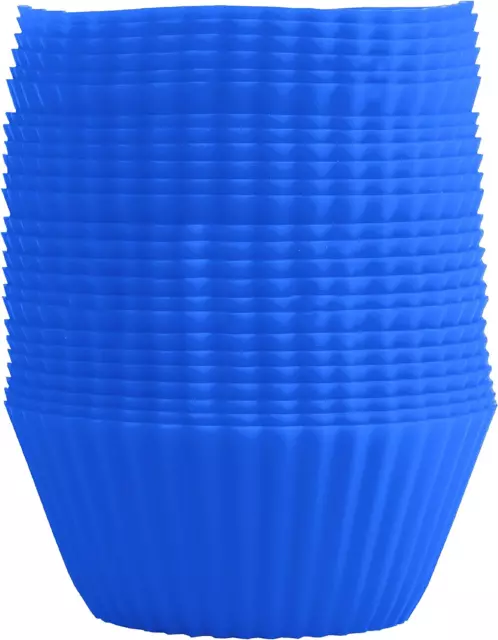 ® 25 Formine per Muffin in Blu, Riutilizzabili, Silicone Di Alta Qualità, Ecolog