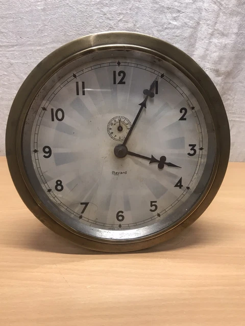 ancienne Horloge pendule de bateau BAYARD laiton
