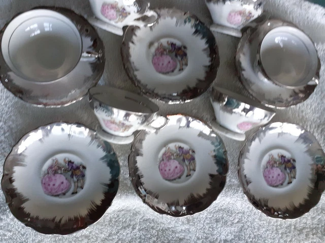 Neuf Service A Cafe Porcelaine Complet Lot 6 Tasses + Soucoupes Moka Italien