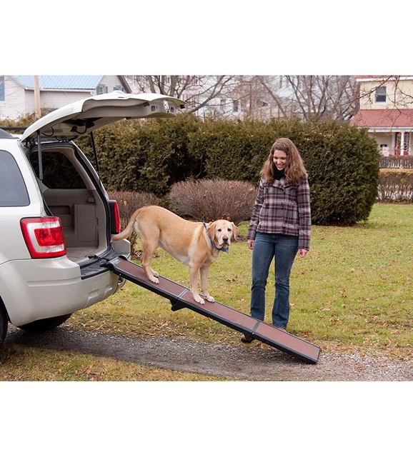 FOLDING DOG RAMP Pet Ramps for SUV Cars Travel Portable Light up to