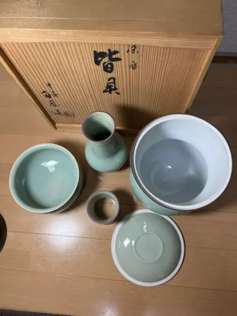 Japanese Tea Ceremony Set Kaigu (Mizusashi Shakutate Kensui Futaoki) Sado B-19 2