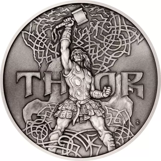 Thor Ständer "Universal Gods" 5oz Silbermünze - Niue 2022 (limitierte Auflage 500 Stck.)