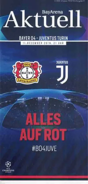 Fussball-Programmheft   19/20   CL   Bayer 04 Leverkusen - Juventus Turin