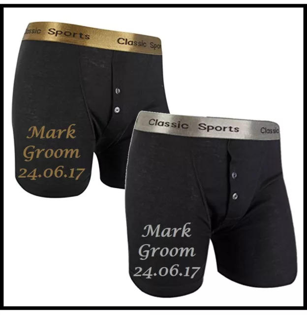 PERSONALISED MENS HIPSTER BOXER SHORTS - EMBROIDERED - ANY MESSAGE