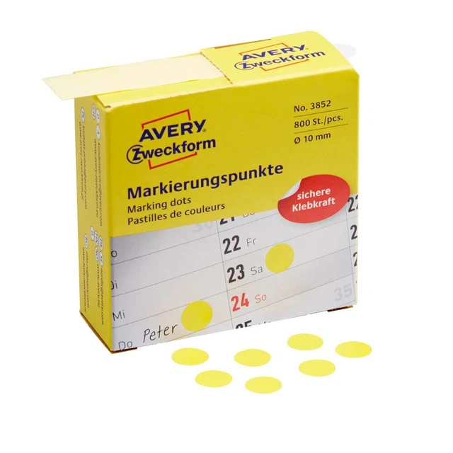 AVERY Zweckform Klebepunkte 3852 gelb Ø 10,0 mm