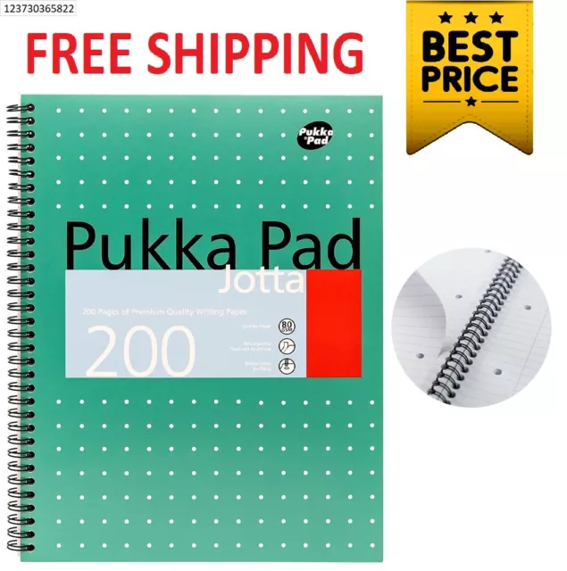 A4 Pukka Pad Ruled Lined Spiral Wirebound 200 Page Notebook  80gsm Quality