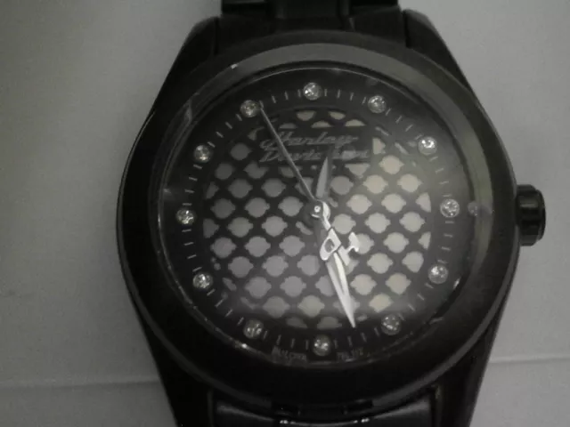 MONTRE HARLEY DAVIDSON Bulova Noire Rose et Brillant NEUVE EUR