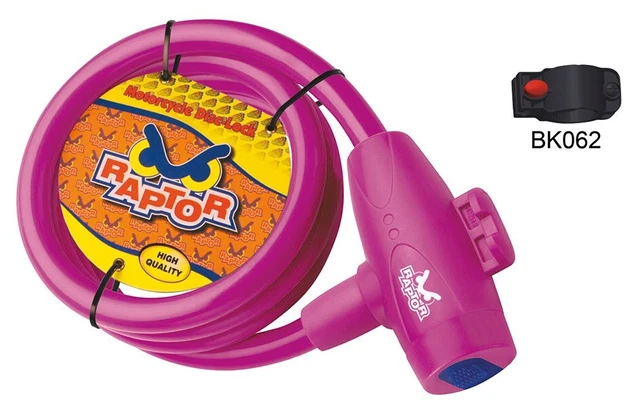 Raptor Cavo a spirale Ø 12x1500 fucsia Universale Moto scooter