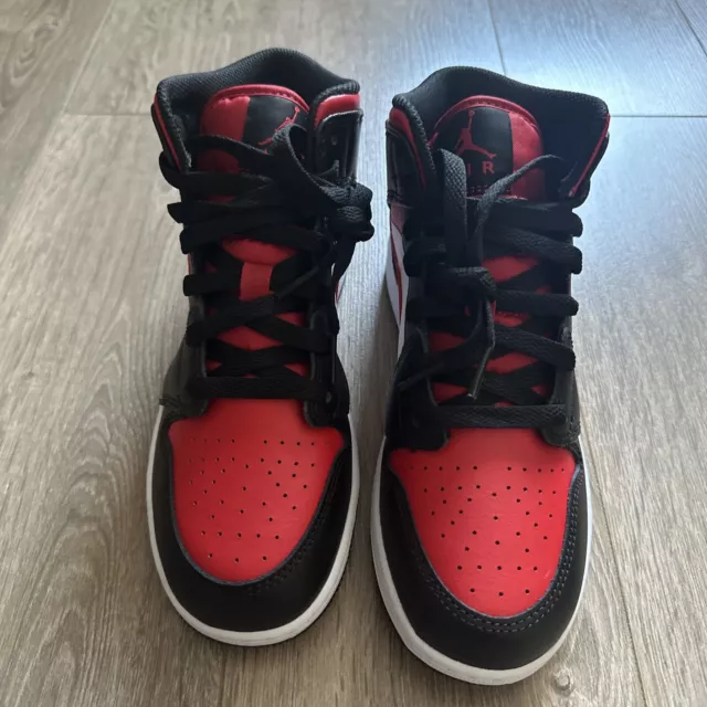 Nike Air Jordan 1 punta di mezza razza bianca nera rosso fuoco GS - UK5 US5,5Y nuovissima✅ 2