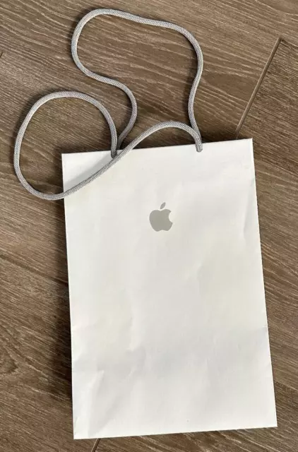  APPLE STORE Paper Shopping Bag w/ Handles and Apple Logo 11 1/4" x 8" 