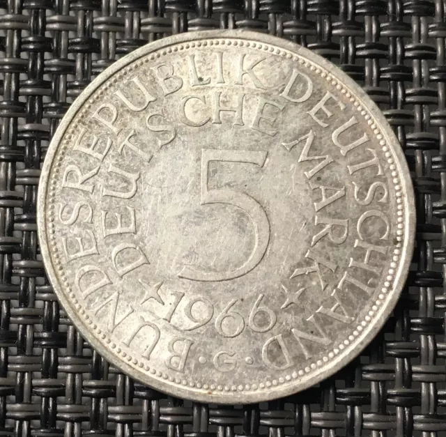 Deutschland BRD Silberadler 5 DM 1966 G Silber Originalbilder