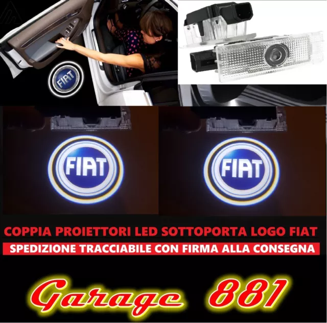 Proiettori Led Fiat Sottoporta Logo Fiat Plug And Play Luce Cortesia Coppia Blu