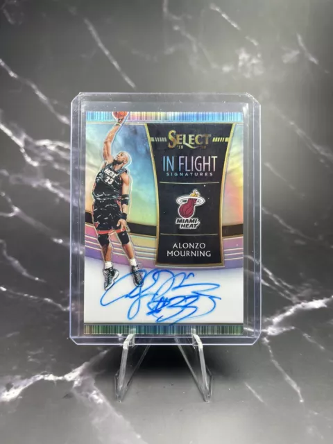 Alonzo Mourning 2018-19 Panini Select In Flight Signatures Auto /49 Miami Heat