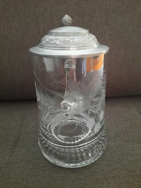 Vintage German 0.5 liter mug with lid - H-16,5 cm. W-630 gr.