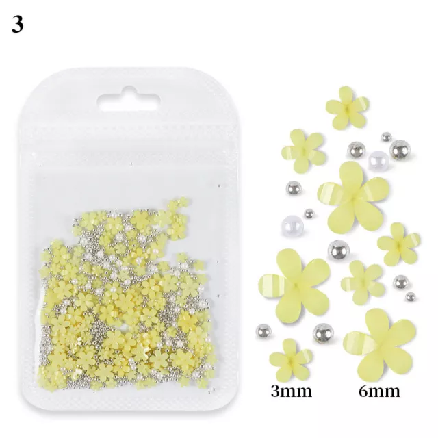 Décorations D'ongles 3D En Acrylique Perles Fleurs Bijoux Pour Ongles #