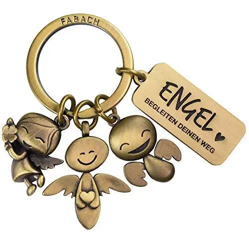 Porte clés ange gardien chromé - Porte clef en métal porte bonheur - Idée  cadeau