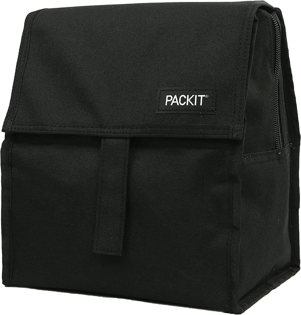 Packit Freezable Lunch Bag with Zip Closure, Black