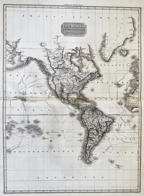 World Map Mappemonde John Pinkerton Map Card Carte Engraving 1812 3