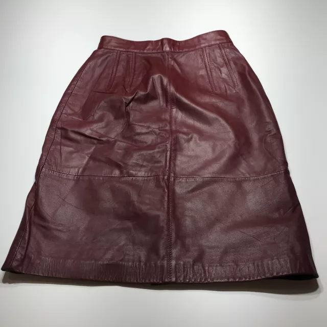 Exclusively for Lord & Taylor Skirt Size 4 Soft Cow Nappa Red Leather Pencil