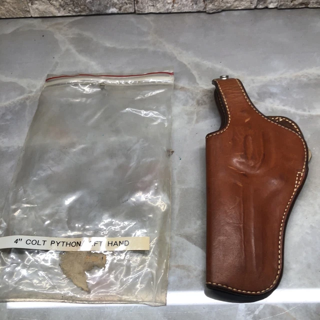 VINTAGE BIANCHI #111 CYCLONE for 4” COLT PYTHON Revolver LH Leather ...