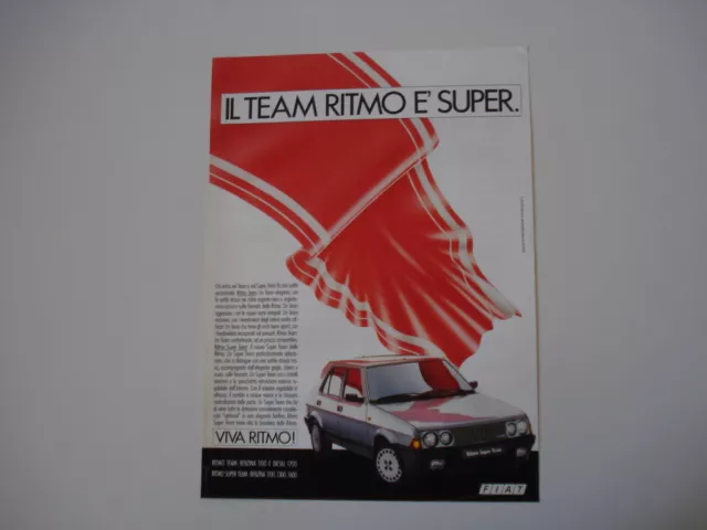 advertising Pubblicità 1986 FIAT RITMO SUPER TEAM