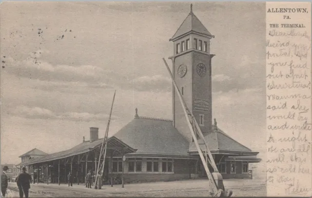 Postcard Railroad Allentown PA The Terminal 1905