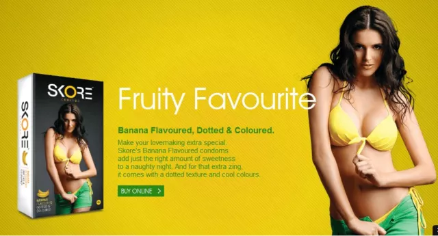 100 Profilattico Di Nuovo SKORE Banana Aromatizzati & a Pois (Make Il Fun &