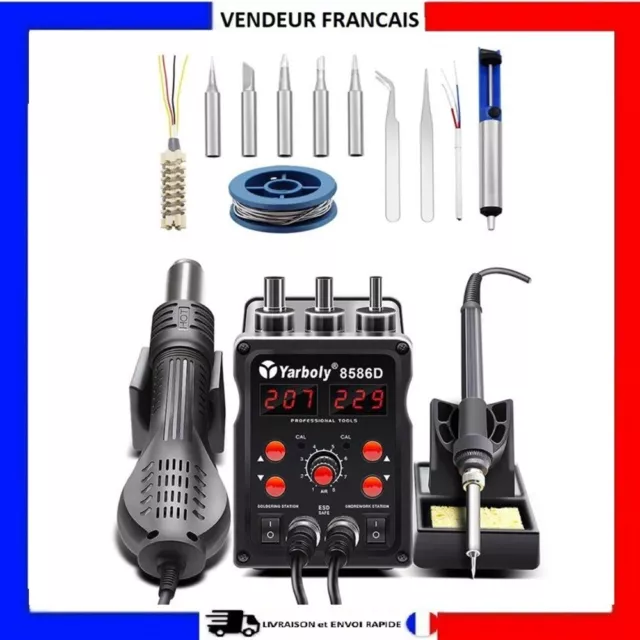 Kit Complet Station Soudage Dessoudage 2En 1 Air Chaud Chauffage Rapide Réglable