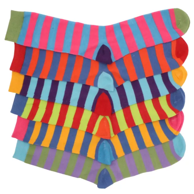 6 X Bambino Ragazzo Luminoso Estate Colore a Strisce Caviglia Divertente Design