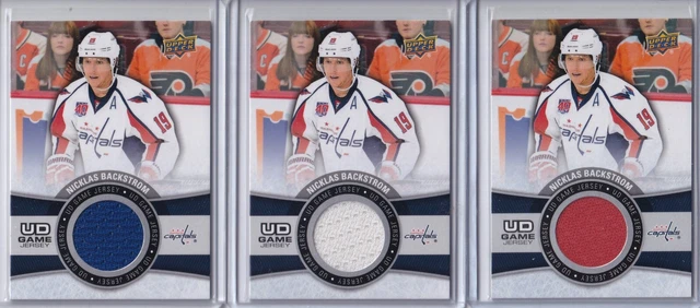 LOT  3 COLORS - 2015-16 Upper Deck GAME USED JERSEYS #GJNB Nicklas Backstrom