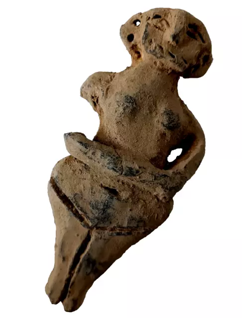 3000 BC Ancient Terracotta Near Eastern Female Fertility Idol Statuette Intact