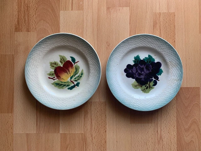 lot  2 assiettes vintage anciennes céramique Saint St Amand très bon état