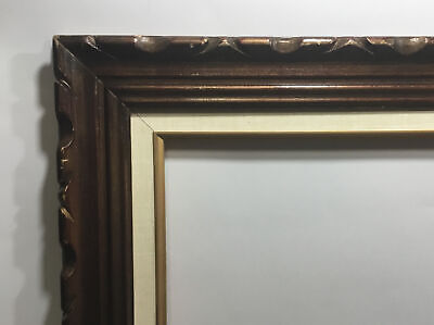 VTG Huge Large Beautiful Ornate Carved Solid Wood Frame~Matted 42” x 30”~Gold