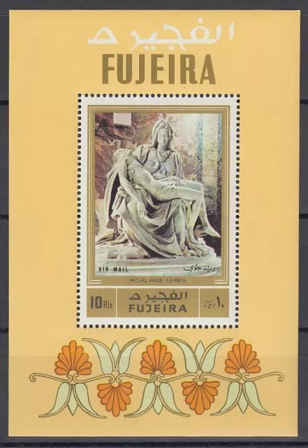 Fujeira 1972 ** Bl.91 A Skulpturen Sculptures Pieta Michelangelo